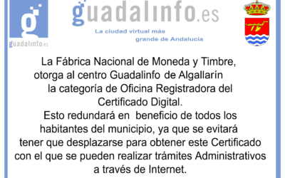 Oficina Registradora Certificado Digital Guadalinfo Algallarín