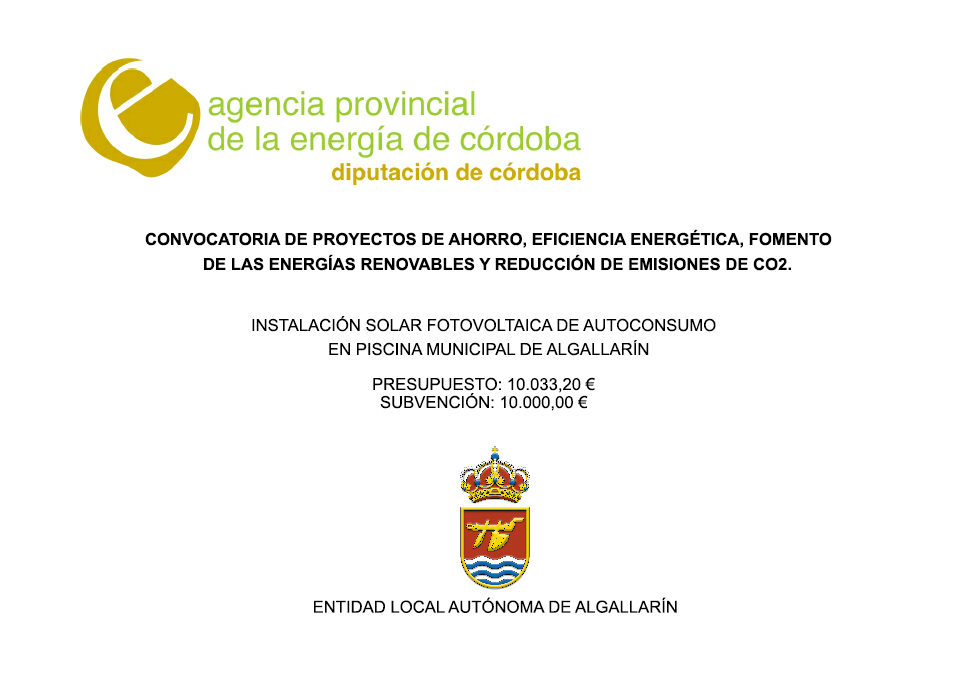 Subvenciones Agencia Provincial de la Energía para ahorro y eficiencia energética . Autoconsumo