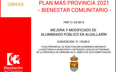 Plan más provincia 2021 – Mejora y modificado de alumbrado pública en Algallarín
