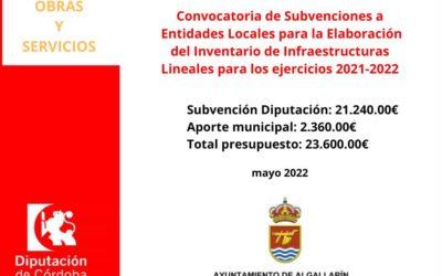 CONVOCATORIA DE SUBVENCIONES A ENTIDADES LOCALES PARA LA ELABORACIÓN DEL INVENTARIO DE INFRAESTRUCTURAS LINEALES PARA LOS EJERICIOS 2021-2022