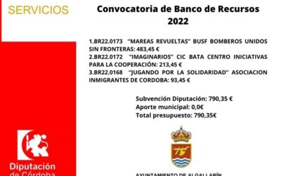 BANCO DE RECURSOS 2022-SUBVENCIÓN DIPUTACIÓN DE CÓRDOBA